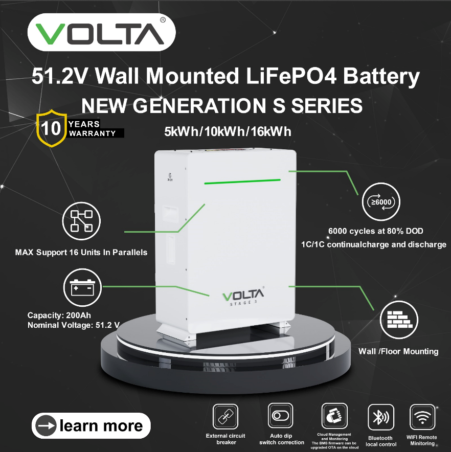 VOLTA Stage 1 Li-Ion 5.12KwH New Generation with Wi-Fi 2 VOLTA Stage 1 Li-Ion 5.12KwH New Generation with Wi-Fi - Image 2